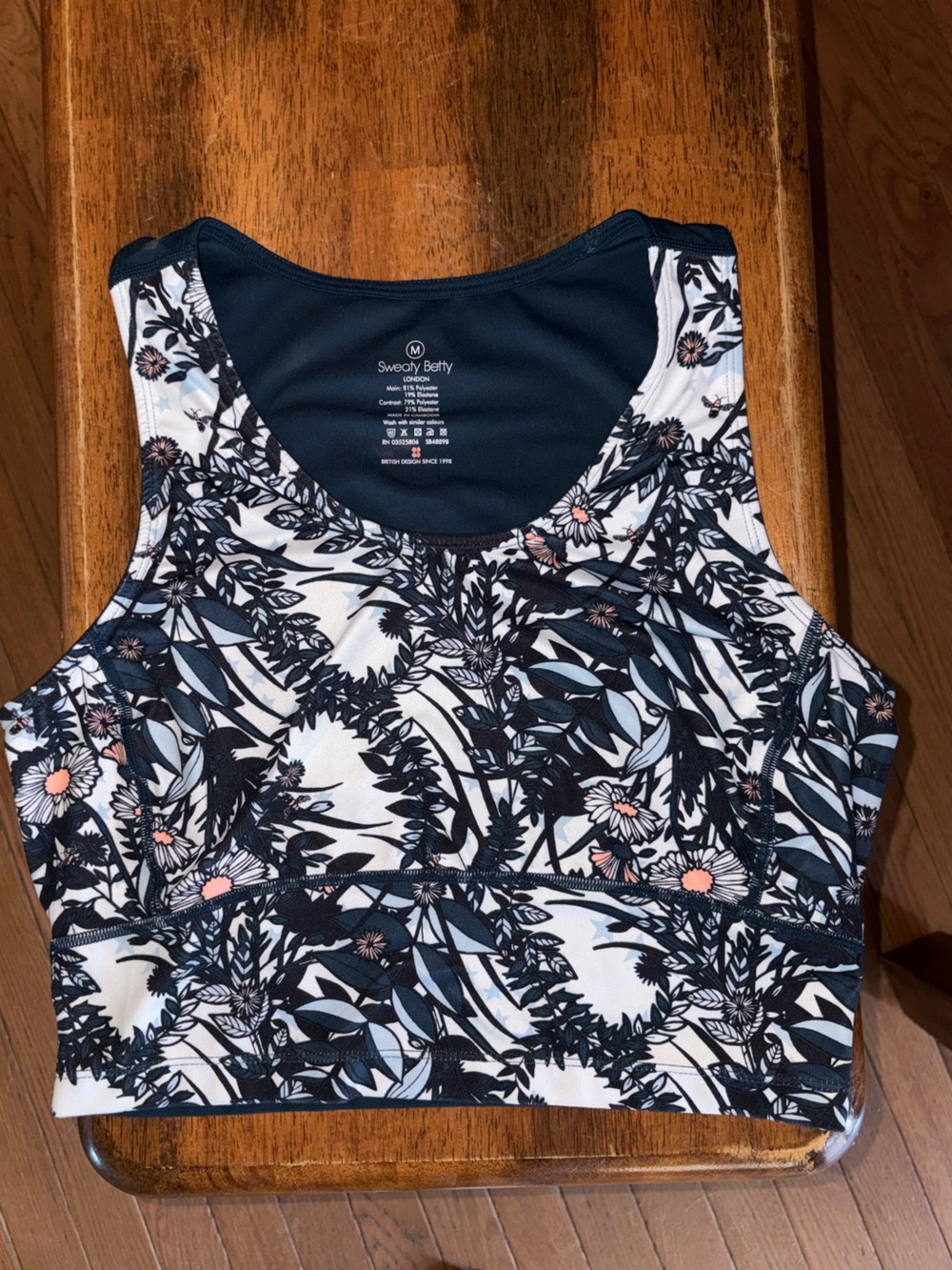 Sweaty Betty SB LDN Floral Navy Athletic Tank Top Women’s Medium